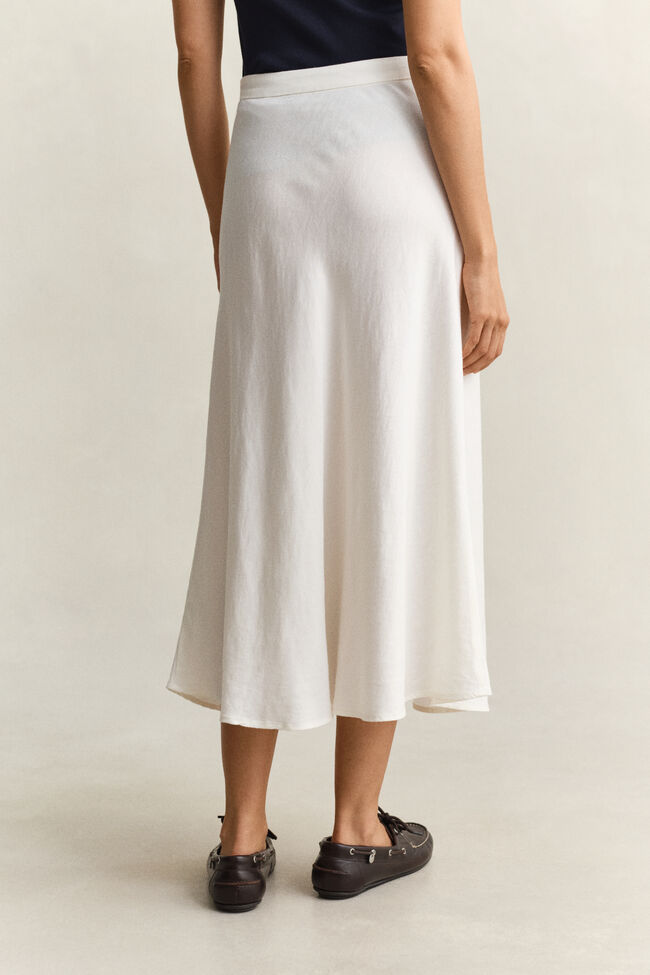 Flared Linen Blend Skirt