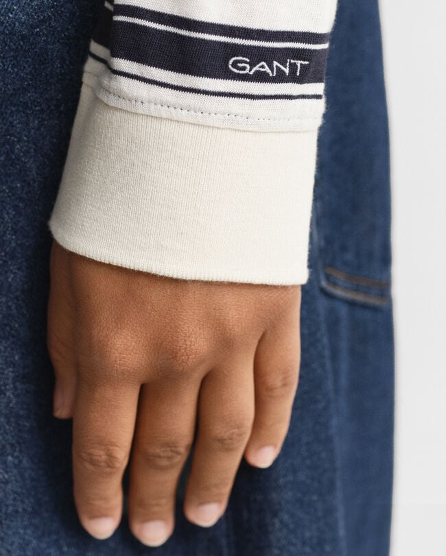 Striped Long Sleeve Polo Shirt