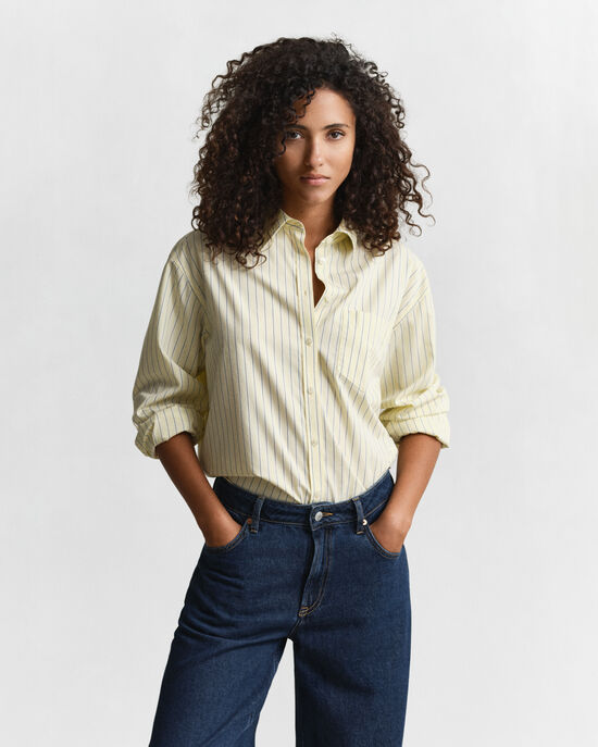 Relaxed Fit Striped Poplin Shirt