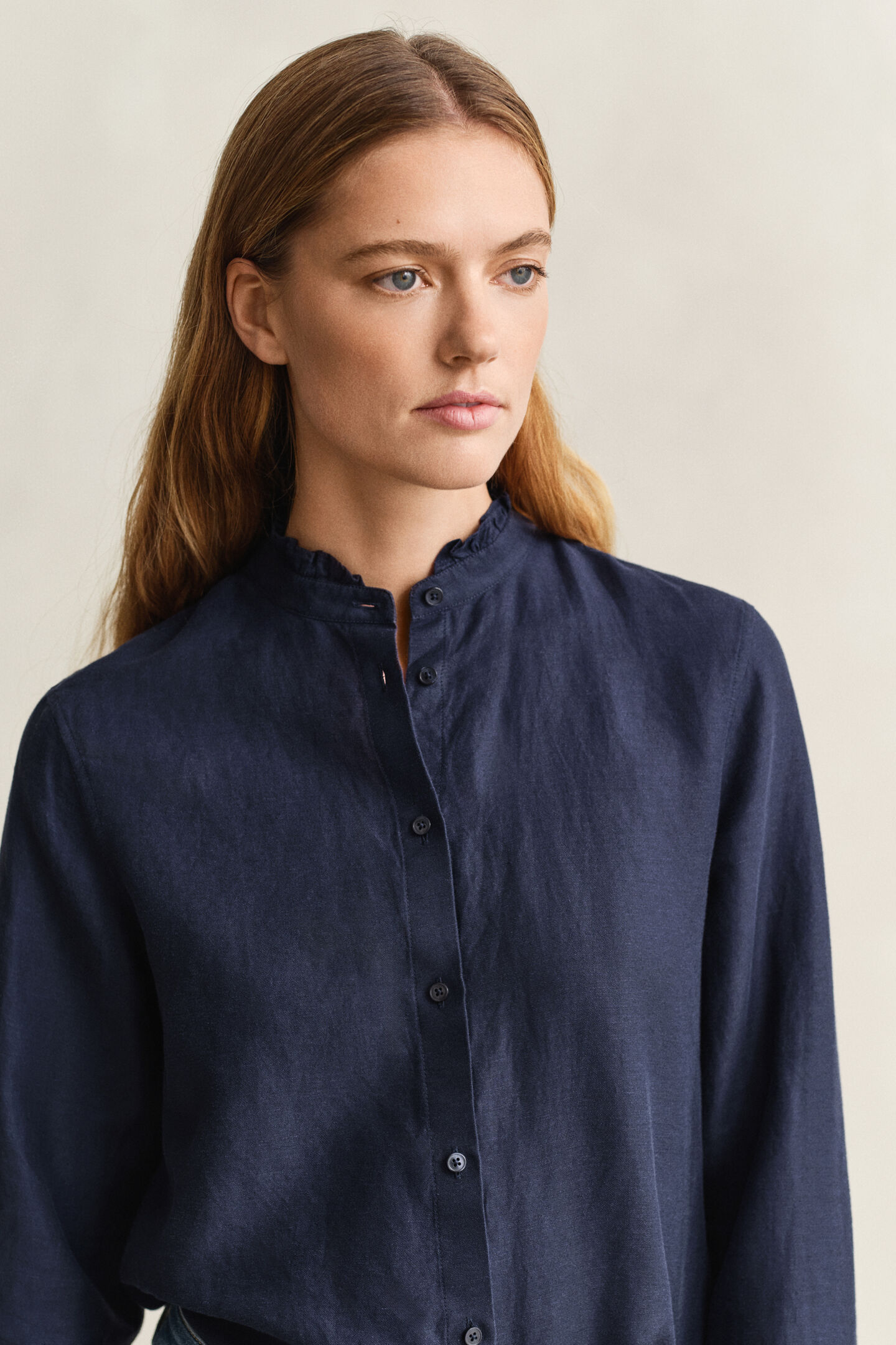 Frilly Linen Blend Blouse