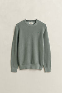 Textured Cotton Crew Neck Sweater