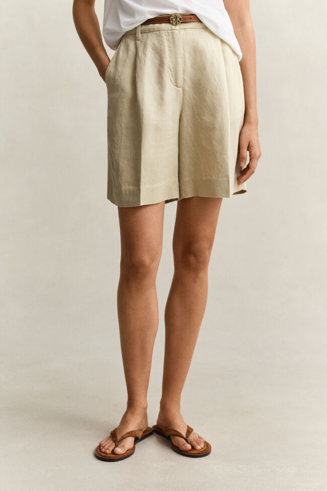 Tailored Linen Blend Shorts