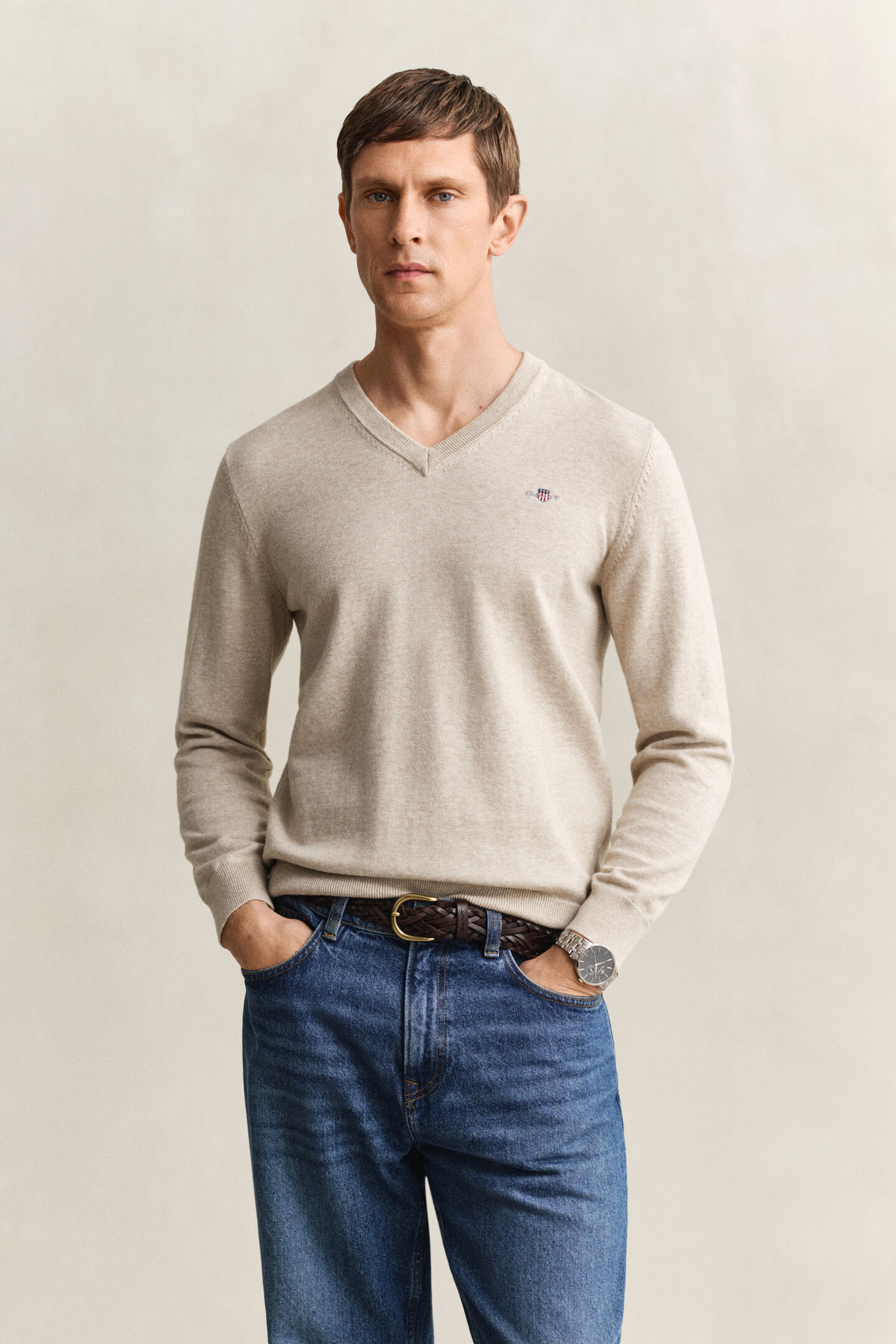 Classic Cotton V-Neck Sweater