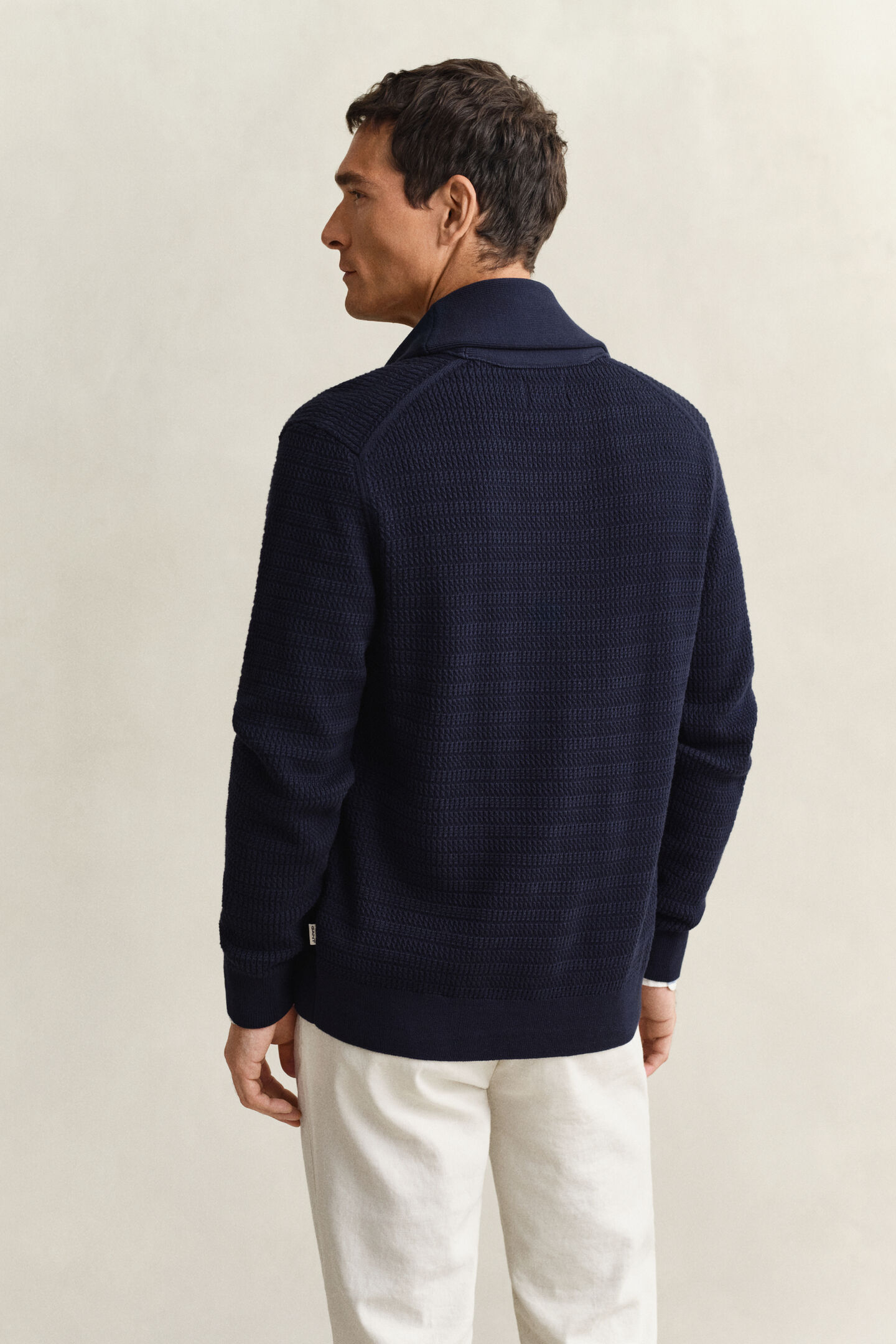 Cable Knit Shawl Collar Cardigan