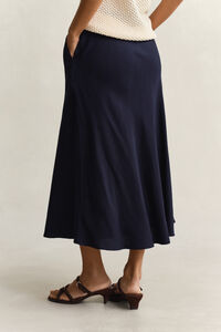 Flared Linen Blend Skirt