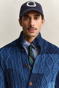 Cable Knit Patchwork Cardigan