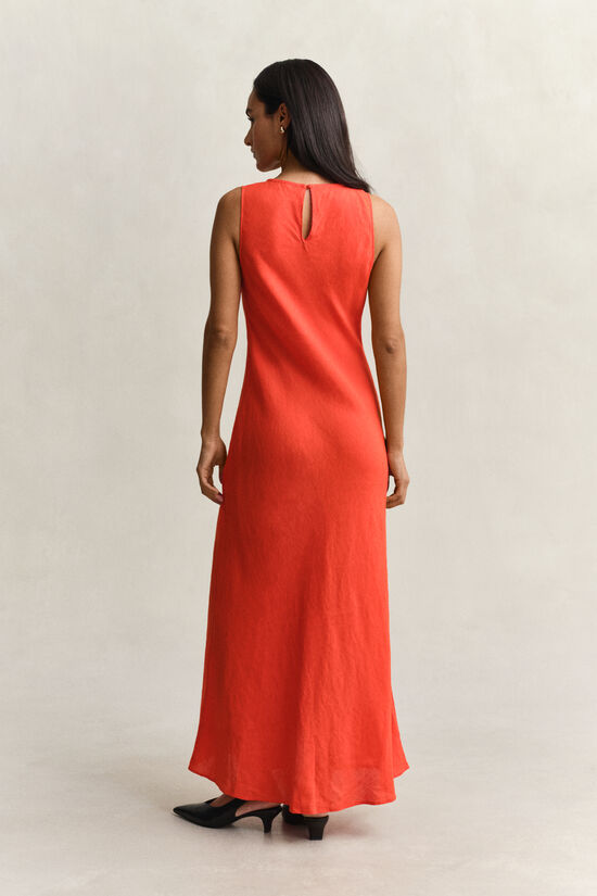 Bias Cut Linen Midi Dress