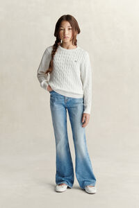 Teen Girls Cable Knit Sweater