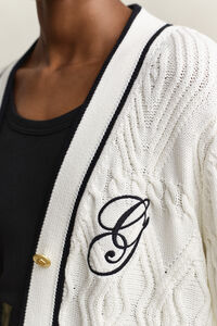Varsity Cable Knit Cardigan
