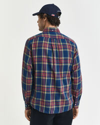Regular Fit Checked Indigo Twill Shirt