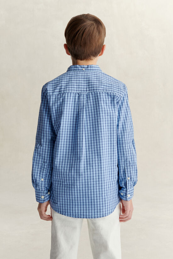 Teen Boys Gingham Poplin Shirt