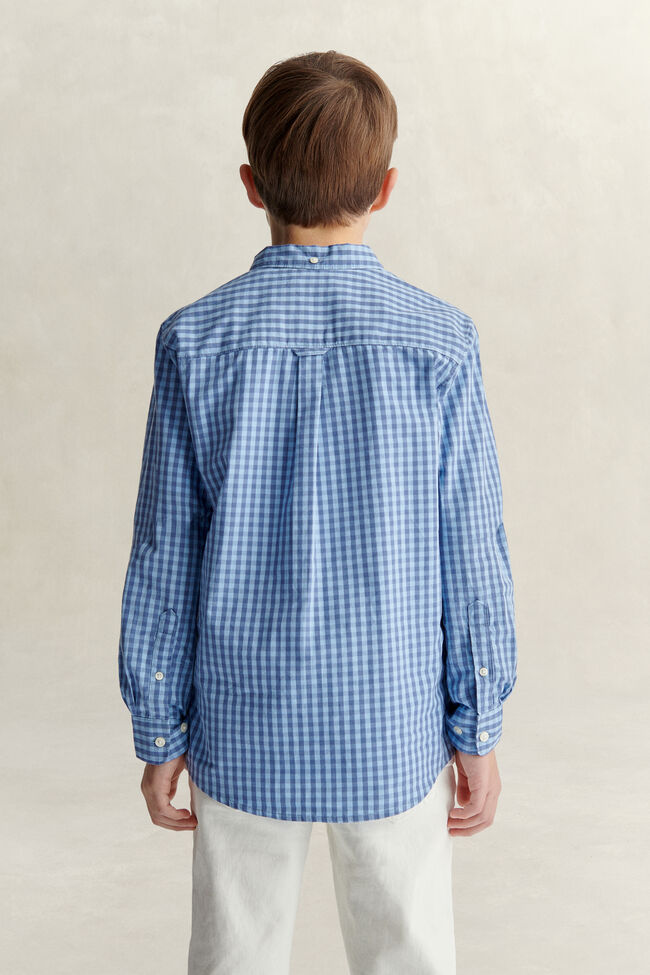 Teen Boys Gingham Poplin Shirt
