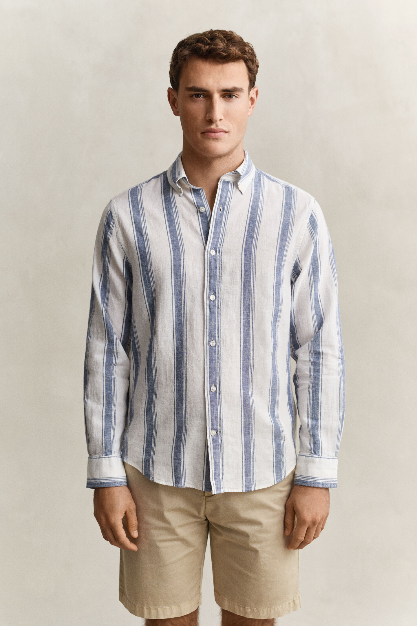 Striped Linen Blend Shirt