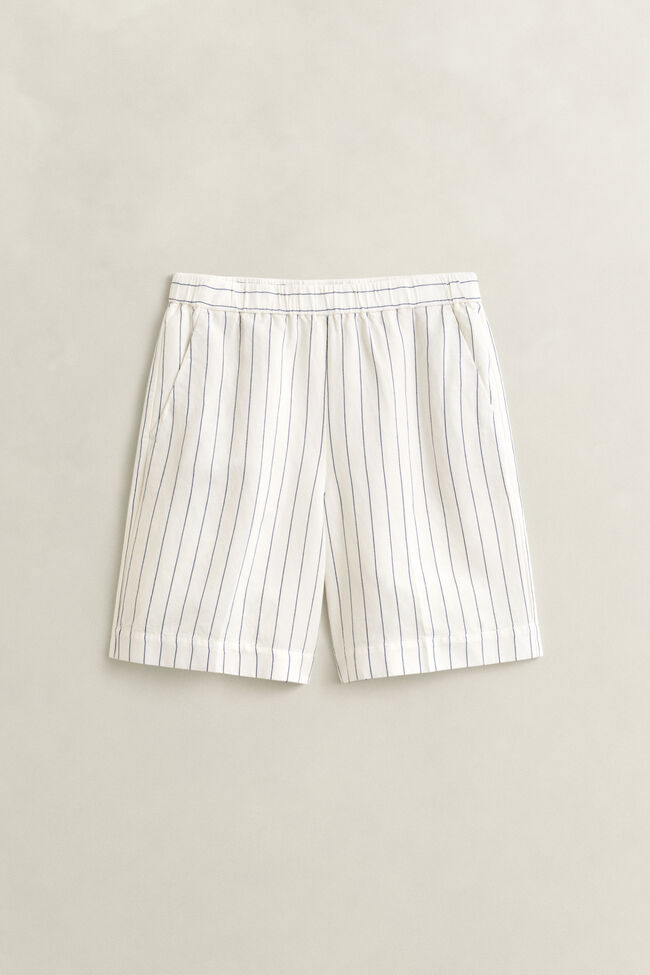 Striped Linen Blend Shorts