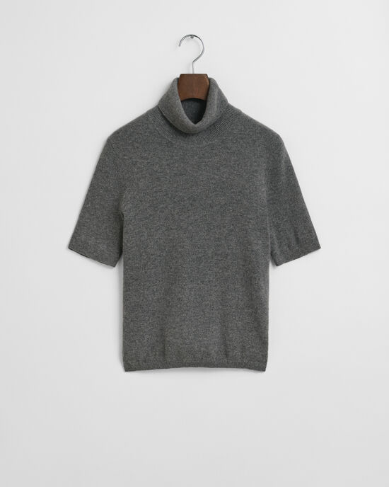 Short Sleeved Cashmere Turtleneck Sweater