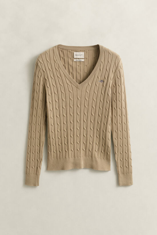 Cable Knit V-Neck Sweater