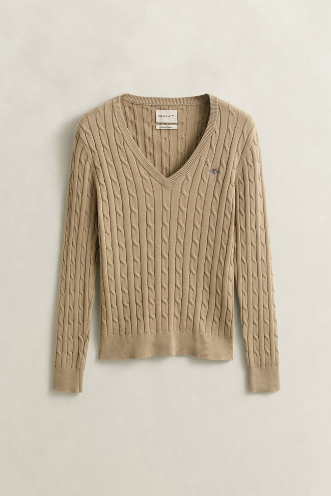Cable Knit V-Neck Sweater