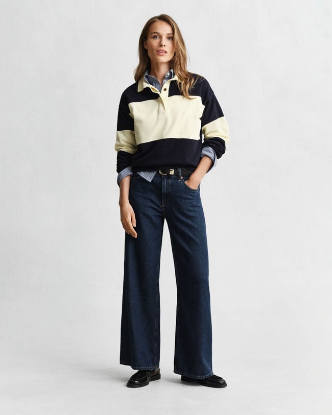 Piqu&eacute; Textured Color Blocked Rugger