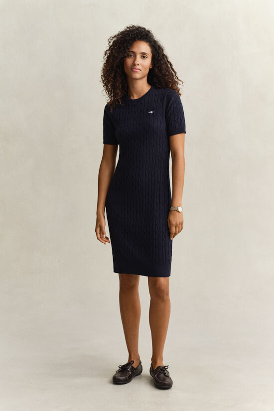 Cotton Cable Knit Dress