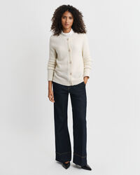 Bouclé Crew Neck Cardigan