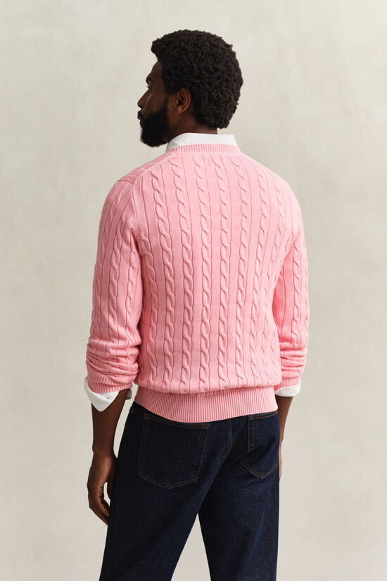 Cotton Cable Knit Crew Neck Sweater