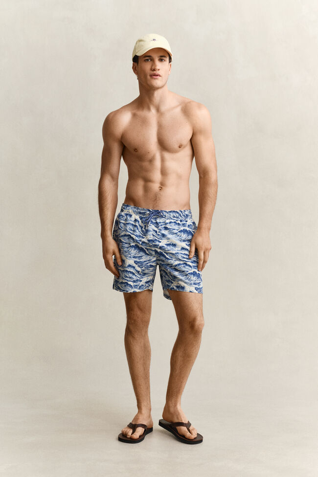 Waves Print Swim Shorts