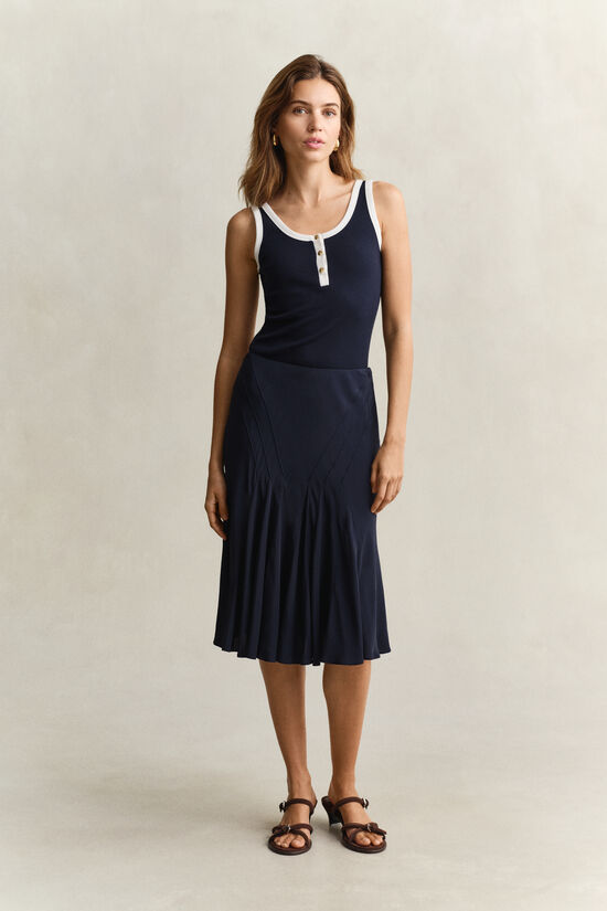 Bias Cut Flared Skirt