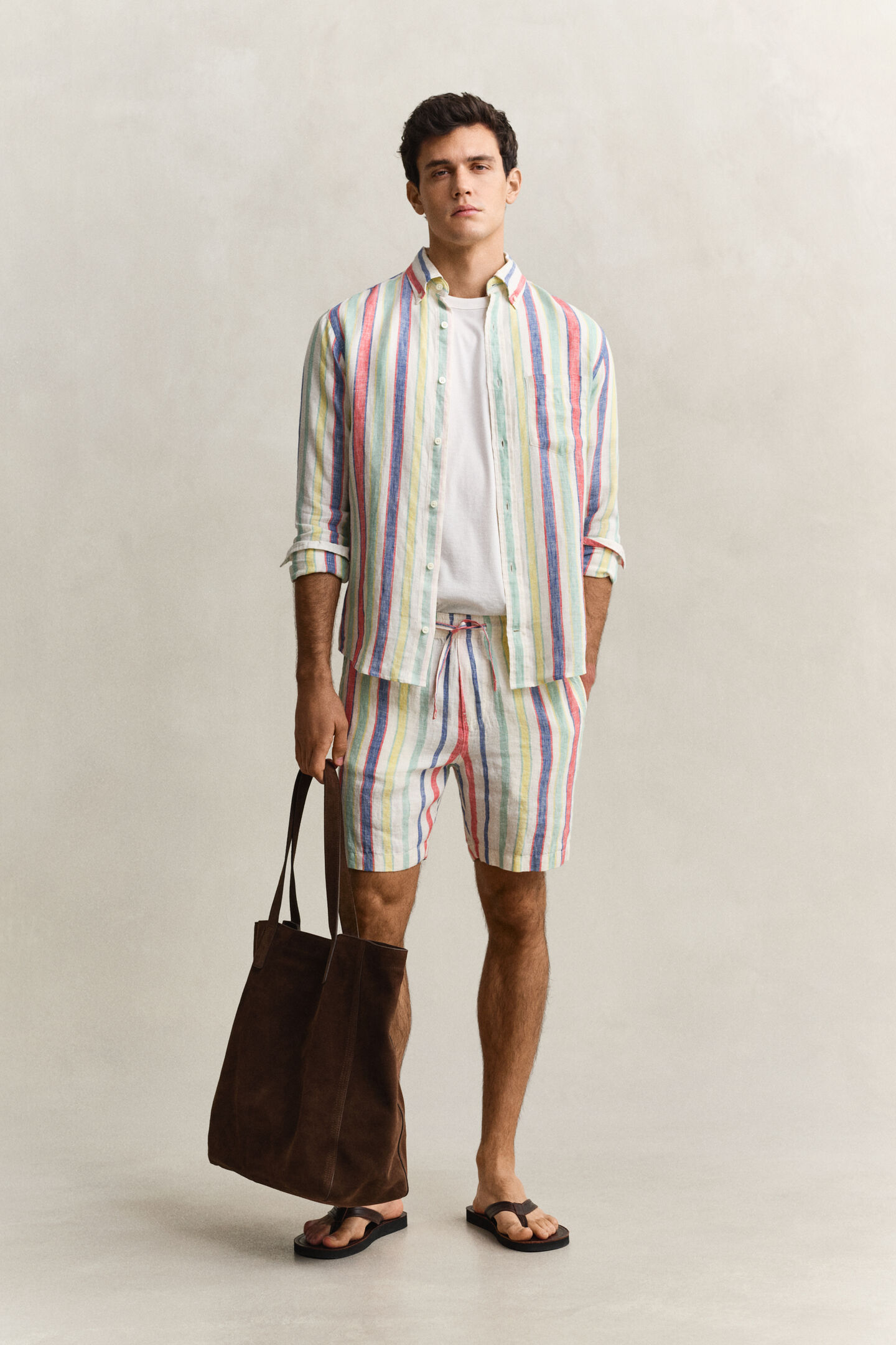 Striped Linen Shorts