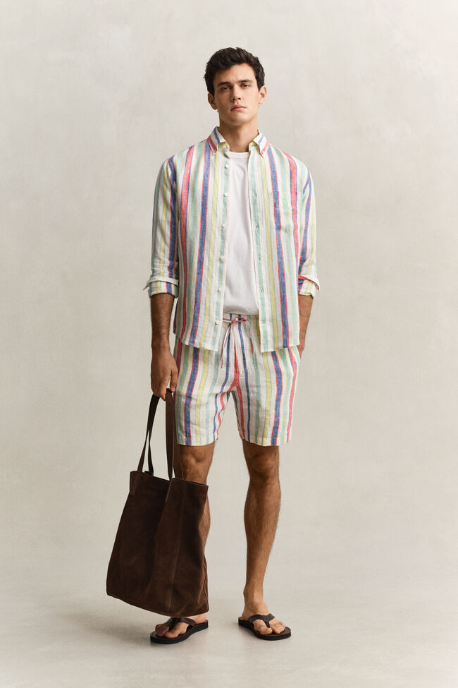 Striped Linen Shorts