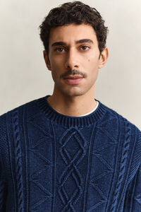 Indigo Cable Knit Sweater