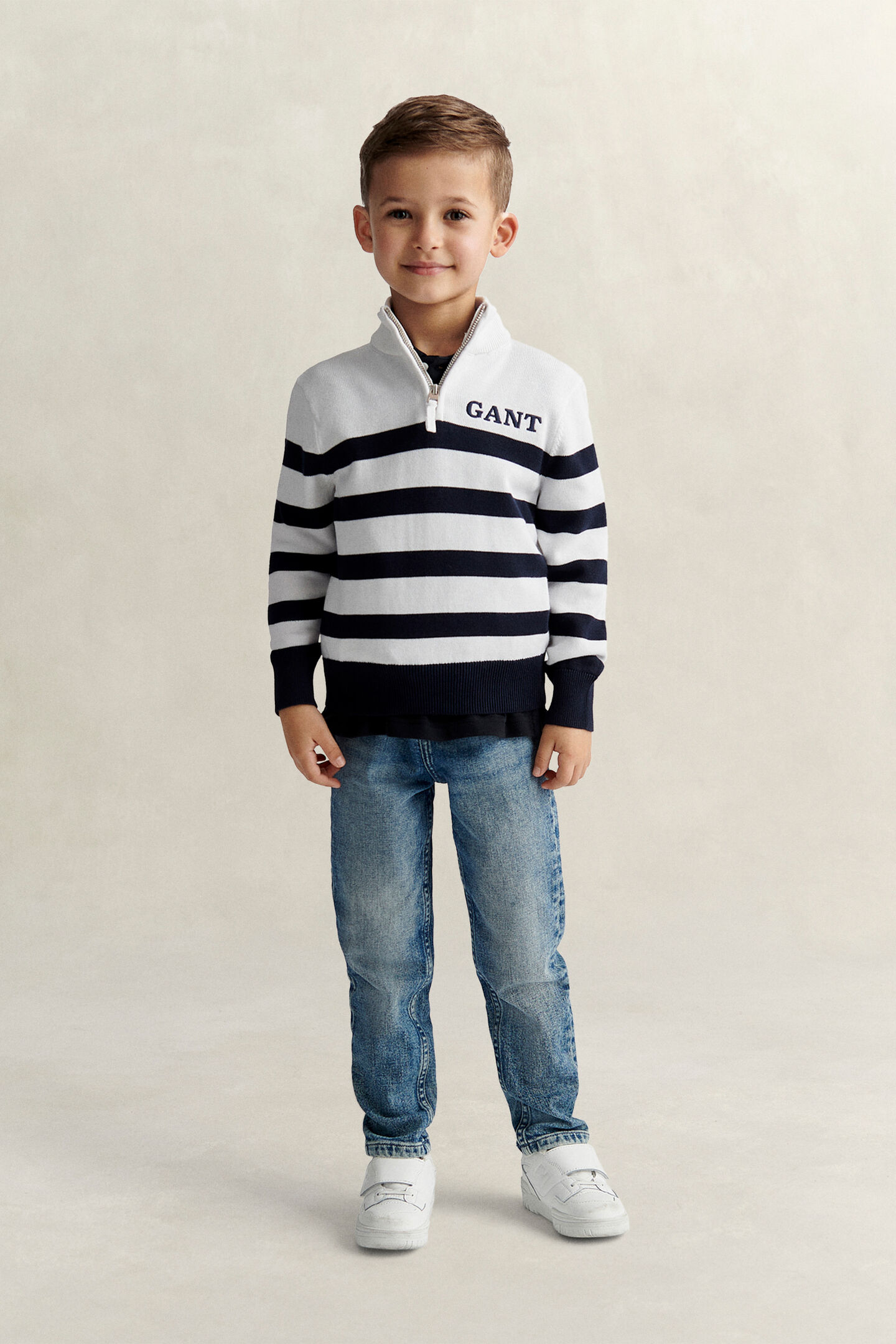 Boys Breton Zip Sweater