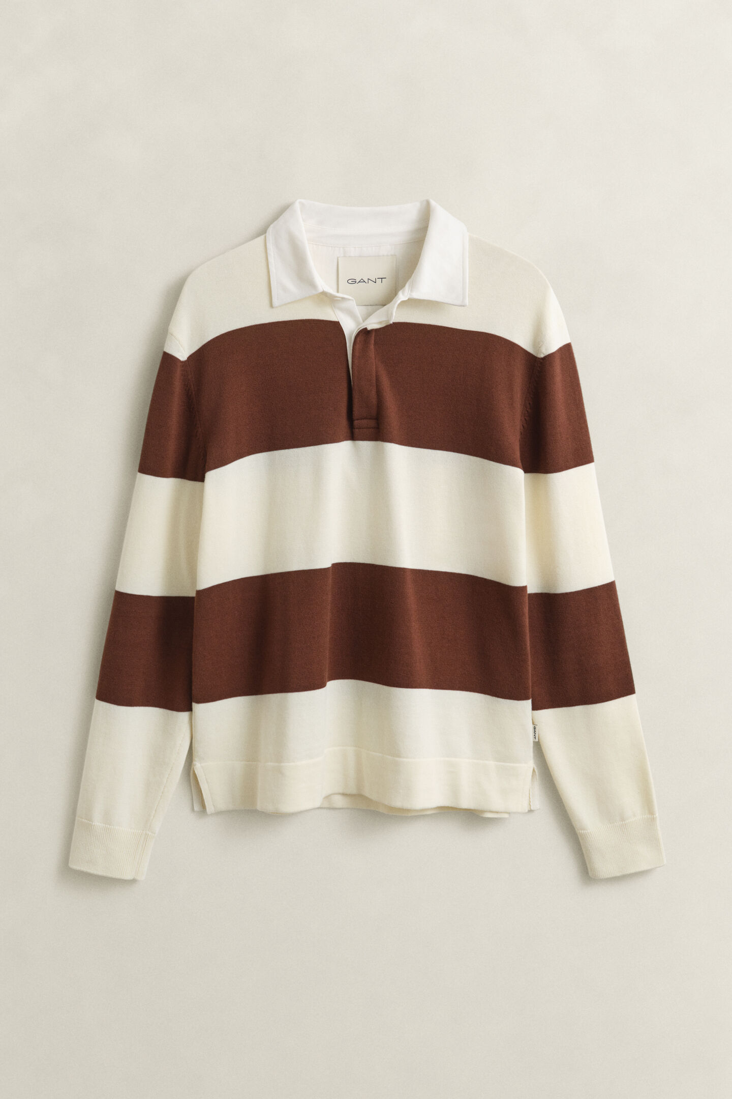 Barstriped Cotton Polo Sweater
