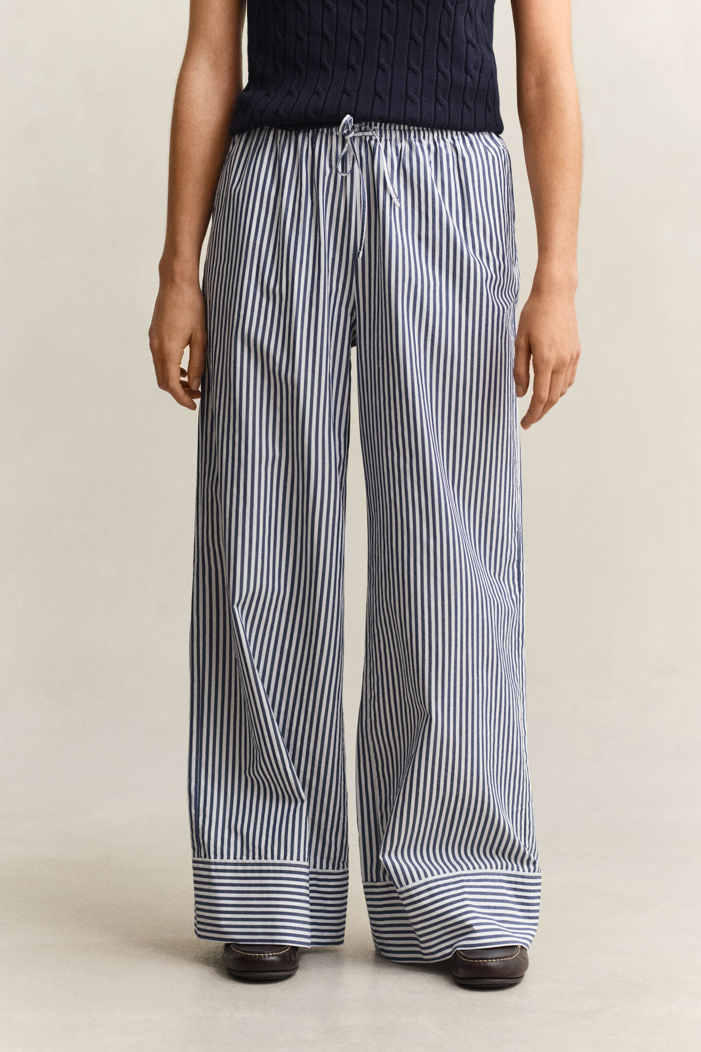 Striped Poplin Pants