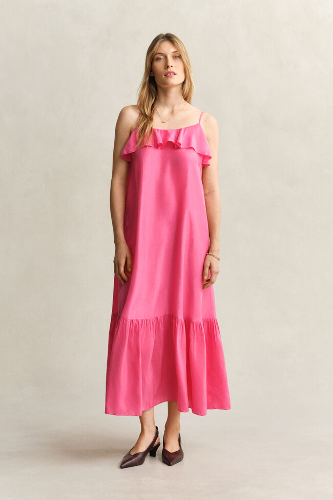 Strappy Silk Midi Dress