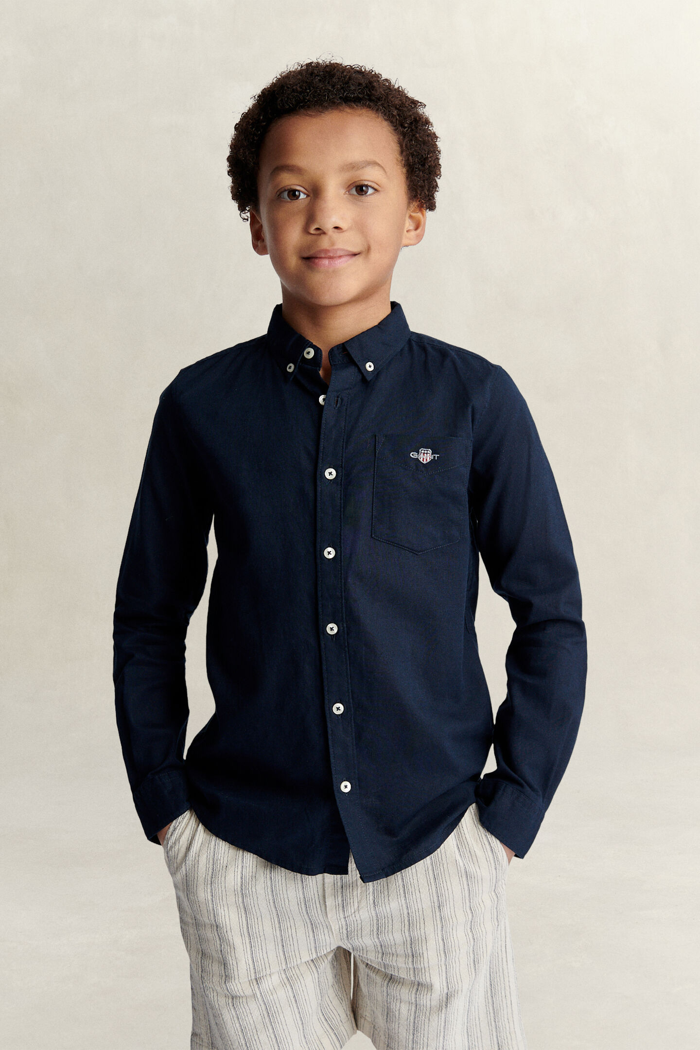 Teen Boys Linen Blend Shirt