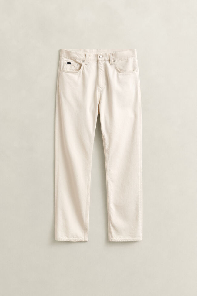 Straight Fit Ecru Jeans