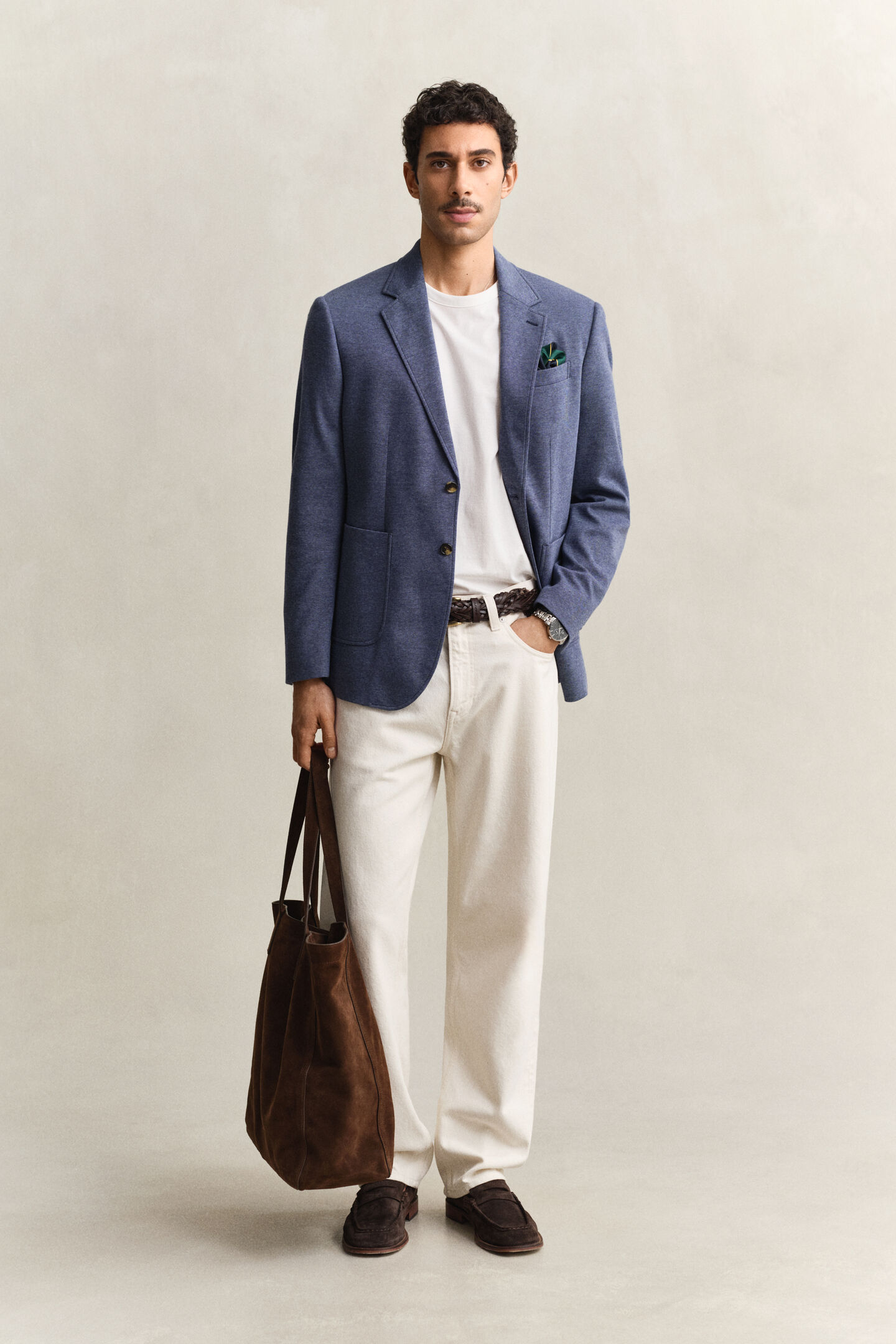 Two-Toned Jersey Piqu&eacute; Blazer