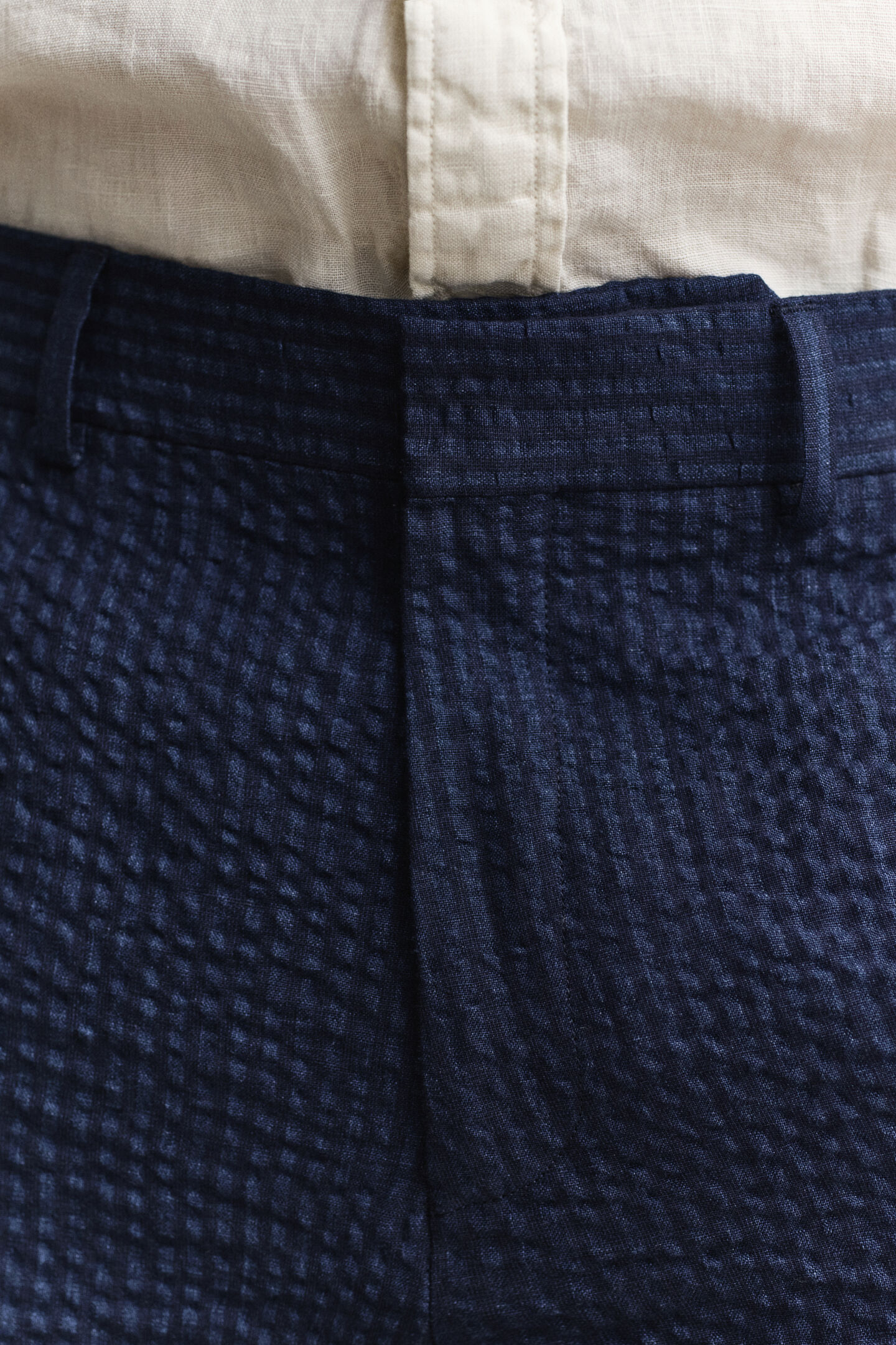 Indigo Seersucker Suit Pants
