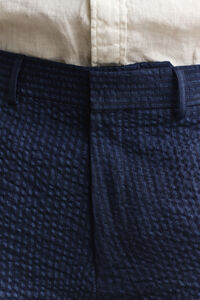 Indigo Seersucker Suit Pants