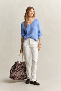 Cable Knit V-Neck Sweater