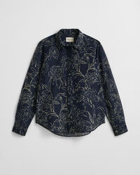 Regular Fit Floral Print Cotton Silk Shirt