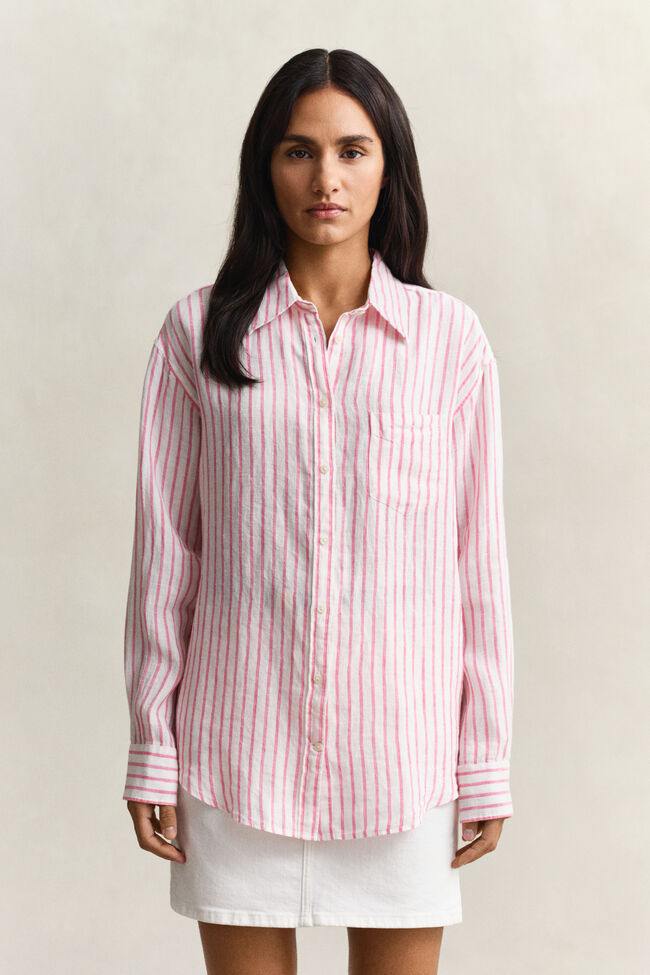 Relaxed Fit Striped Linen Shirt