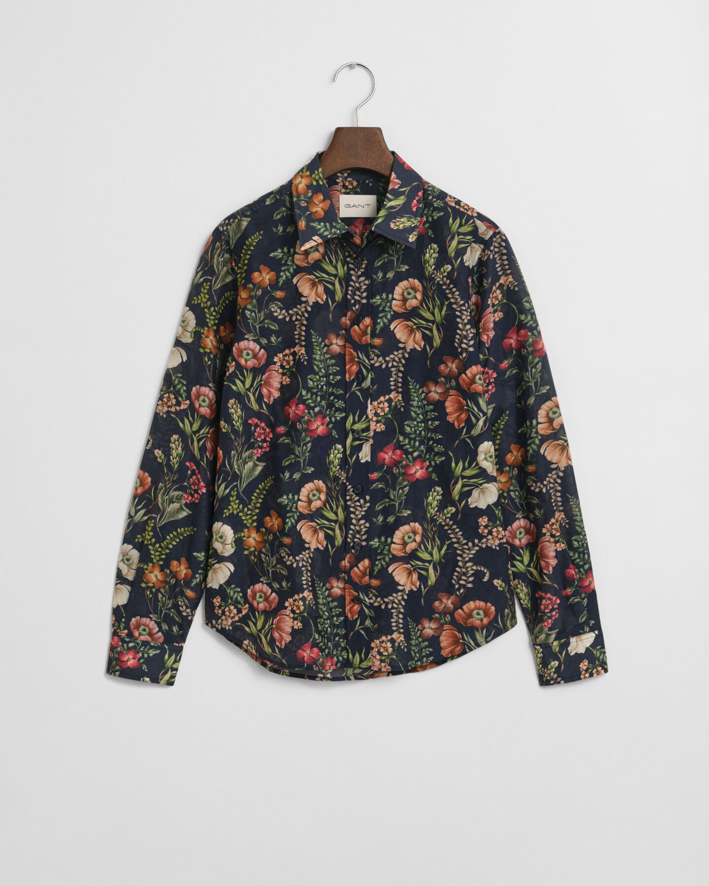 Regular Fit Floral Printed Cotton Silk Shirt