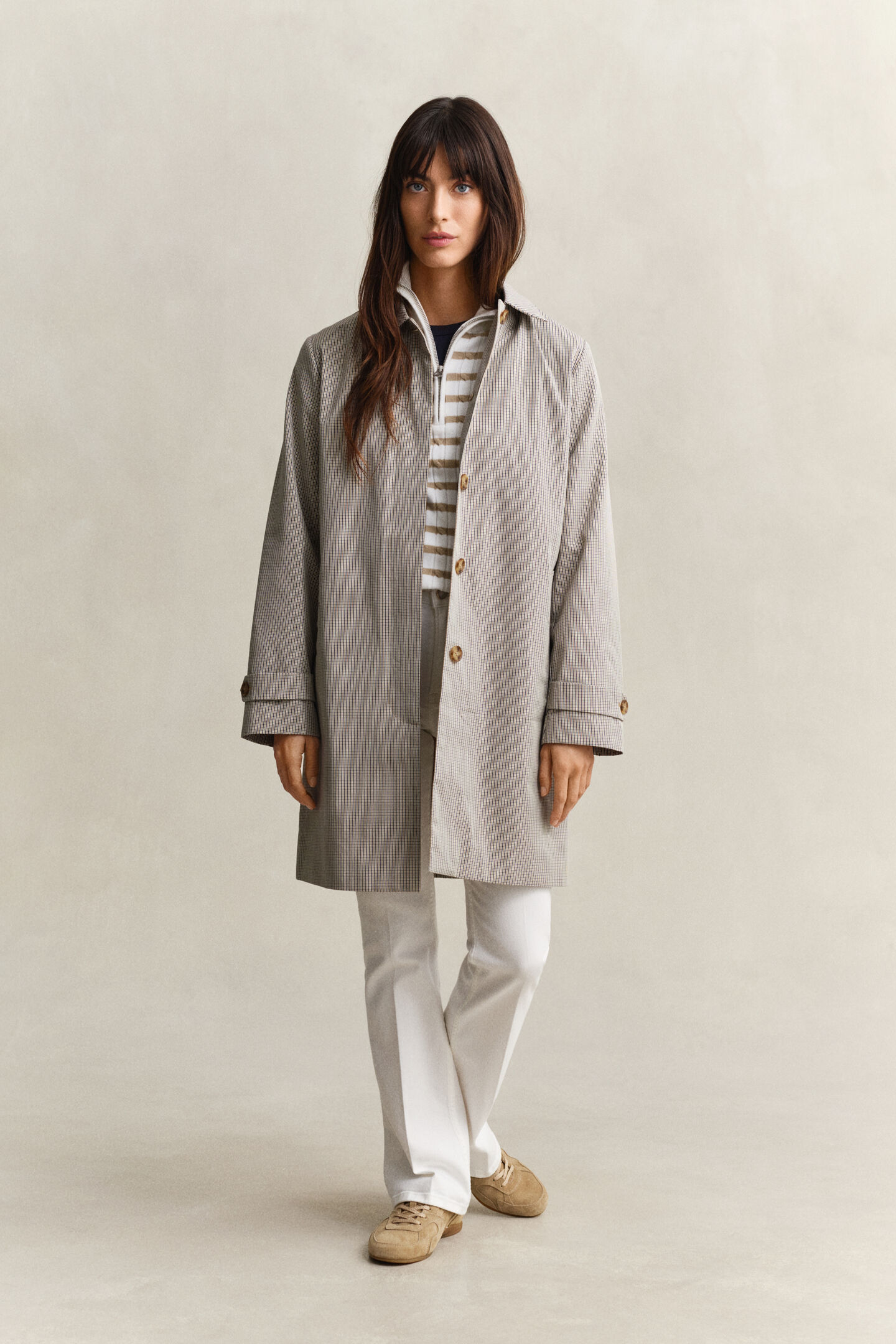 Striped Cable Knit Half-Zip Sweater