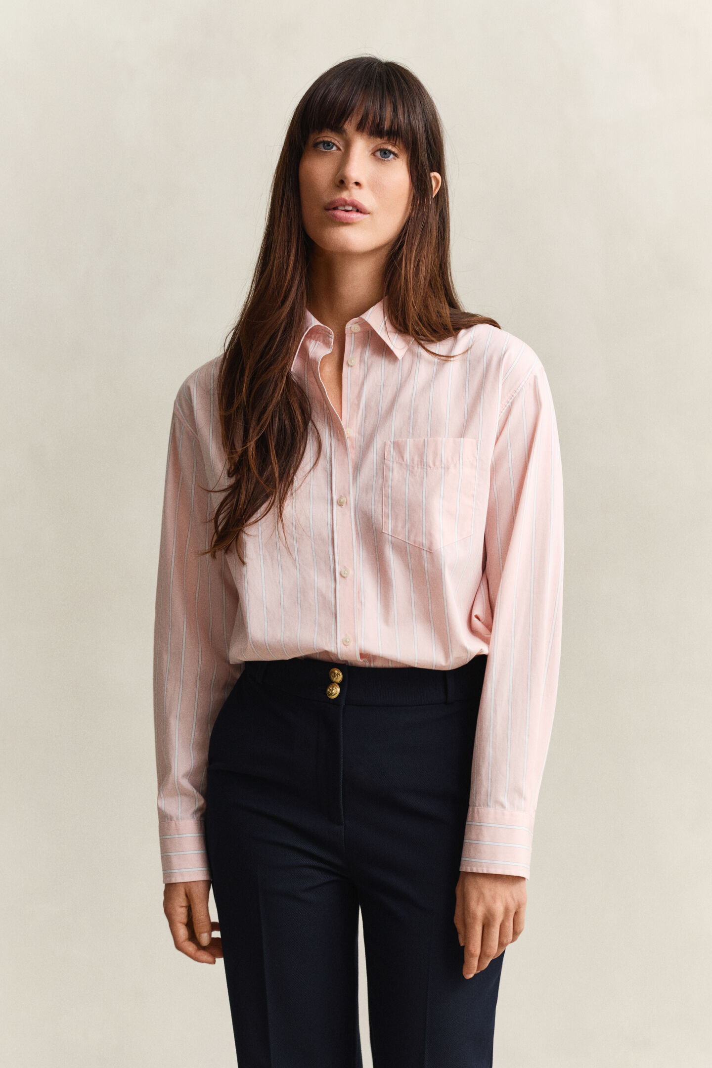 Relaxed Fit Classic Striped Poplin Shirt
