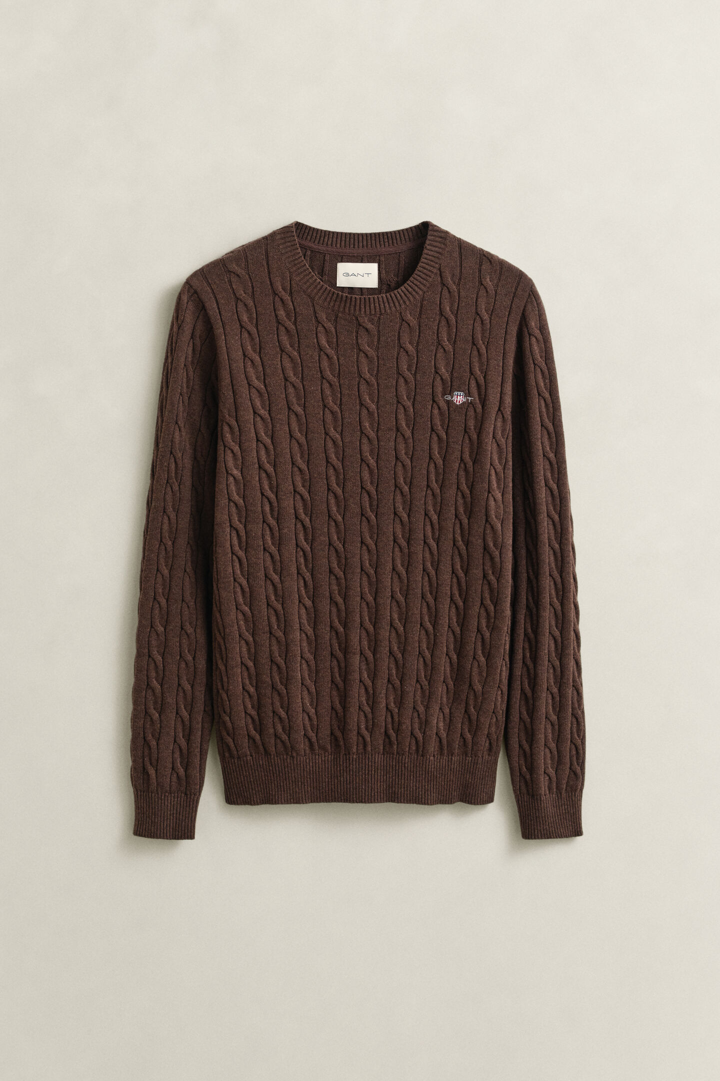 Cotton Cable Knit Crew Neck Sweater