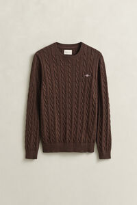Cotton Cable Knit Crew Neck Sweater