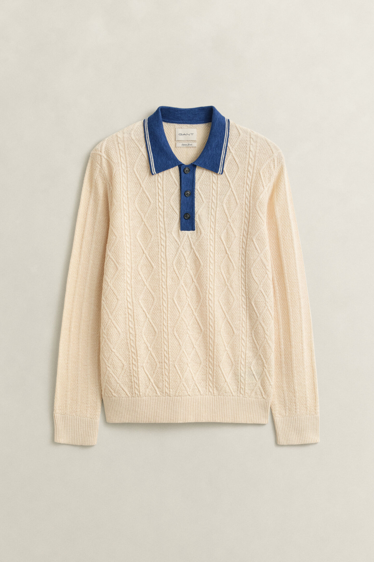 Cable Knit Polo Sweater