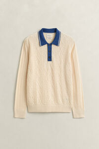 Cable Knit Polo Sweater