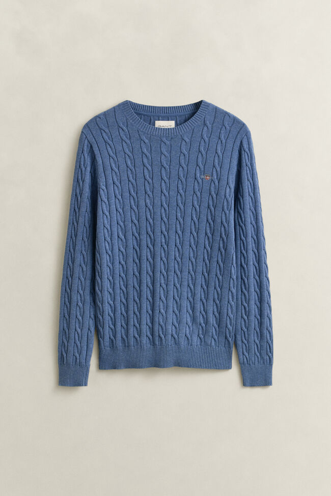 Cotton Cable Knit Crew Neck Sweater